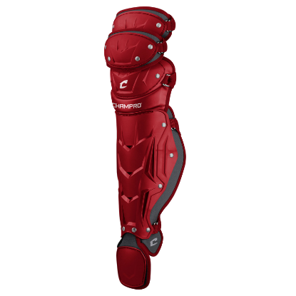 Picture of Optimus Pro Leg Guards Triple Knee Adult 16 1/2" Shin Length SCARLET