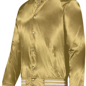 Satin Baseball Jacket/Striped Trim