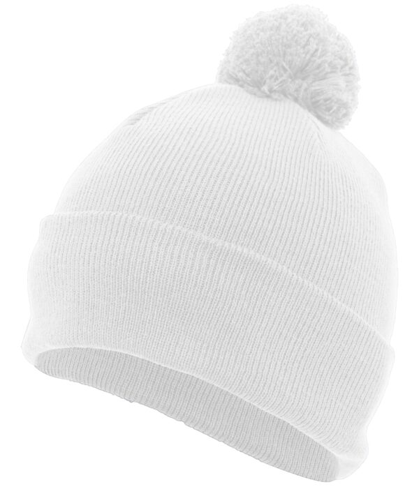 Knit Fold Over Pom-Pom Beanie