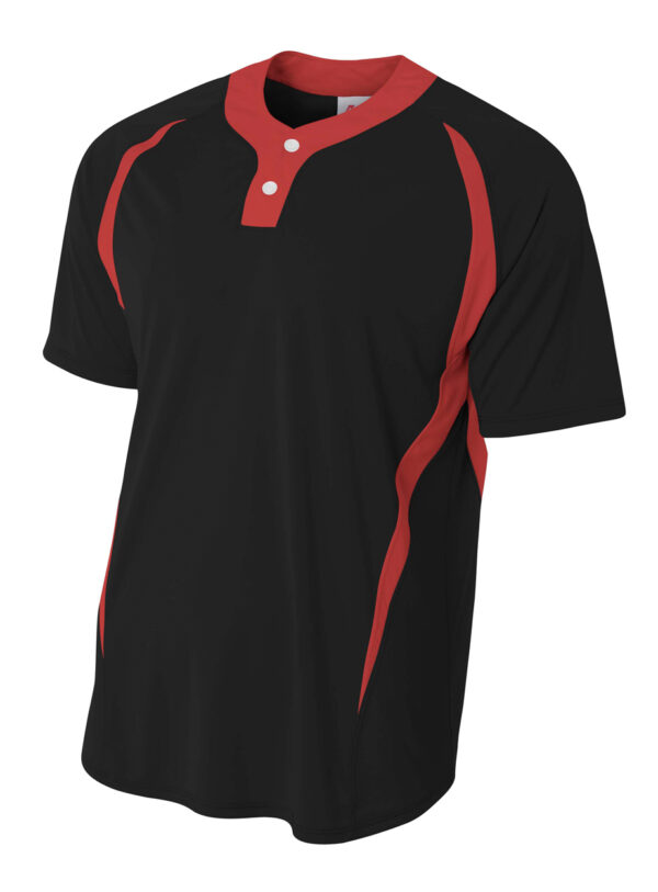 A4 2-Button Color Block Henley