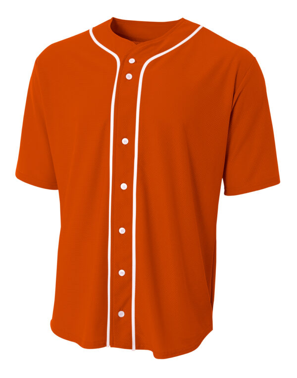 A4 Short Sleeve Full Button Baseball Jersey