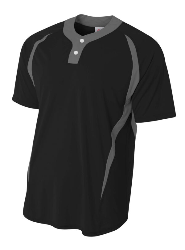 A4 2-Button Color Block Henley