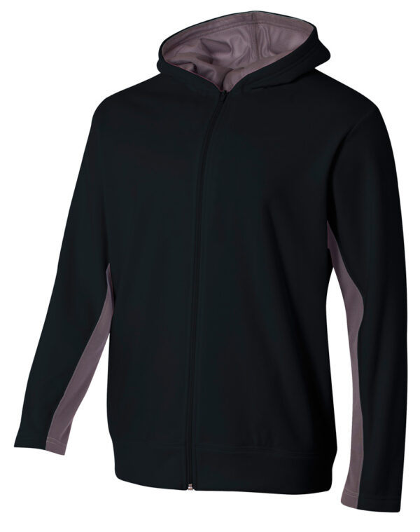 A4 Full Zip Color Block Fleece Hoodie