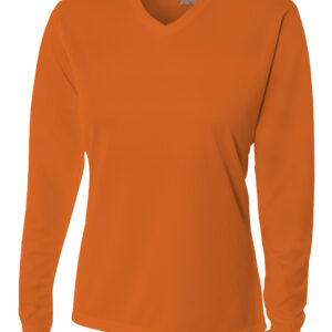 A4 Long Sleeve V-Neck Bird's Eye Mesh Tee
