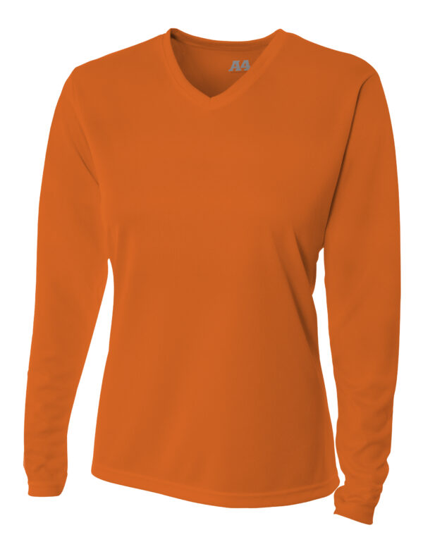 A4 Long Sleeve V-Neck Bird's Eye Mesh Tee